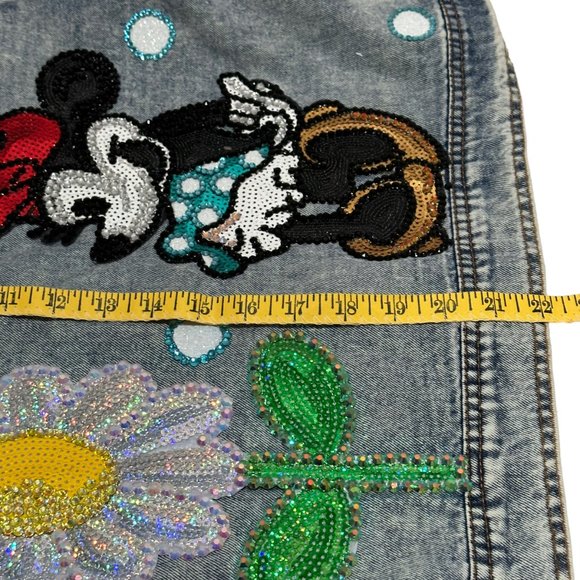 (H-217) Minnie Mouse Embellished Denim Jacket Size XL - Picture 11 of 13